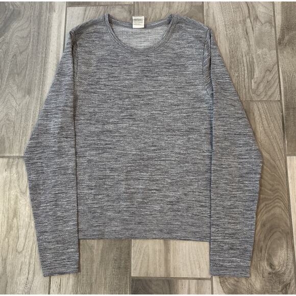 Athleta Momentum Seamless Top Long Sleeve Size Small Heather Gray Active Gym - Picture 1 of 6